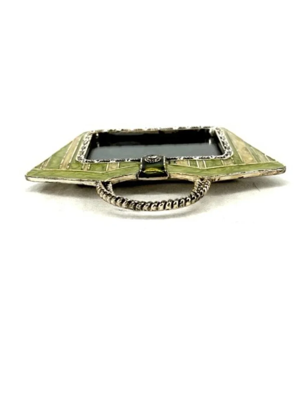 Photo Frame Green Enamel Handbag Purse Shape 2 x 3
